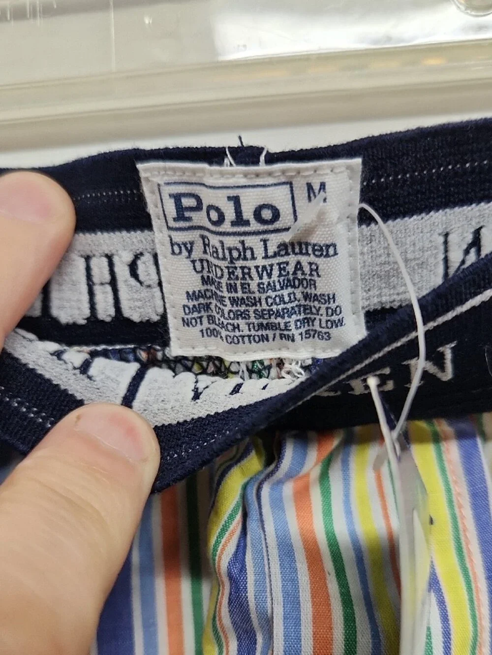 Polo by Ralph Lauren Blue and Multicolor Striped Cotton Boxer Set